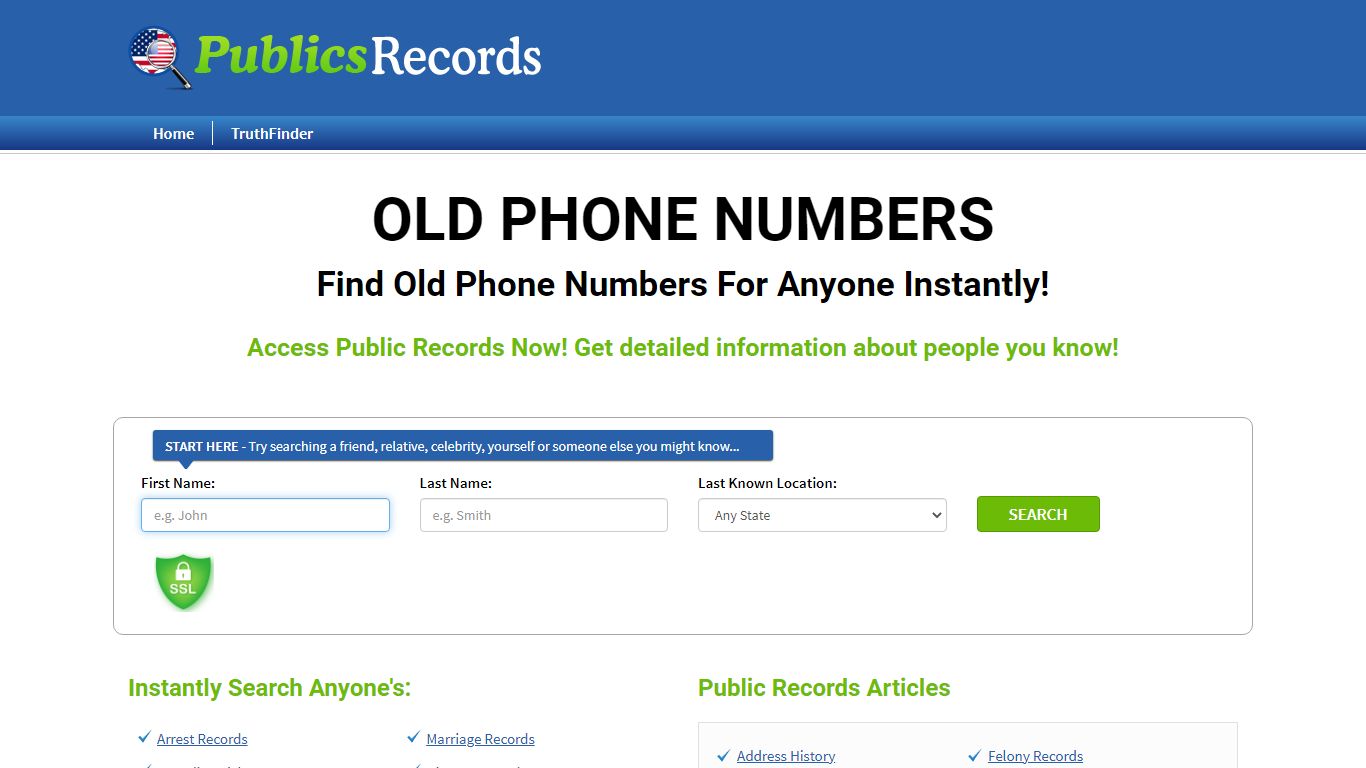 Find Old Phone Numbers For Anyone - publicsrecords.com